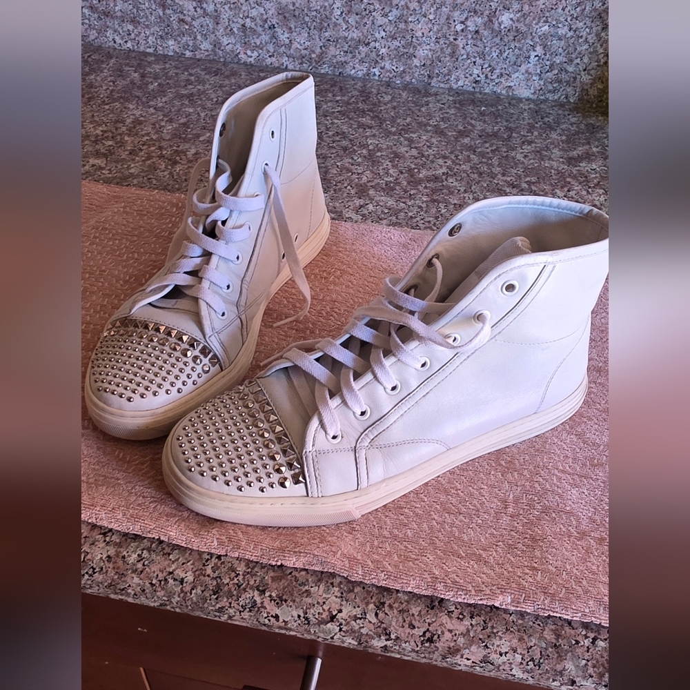 Gucci Studded HighTop Sneaker EU 39.5 Womens 8.5-9.5 / Mens 7-7.5 - Picture 4 of 13